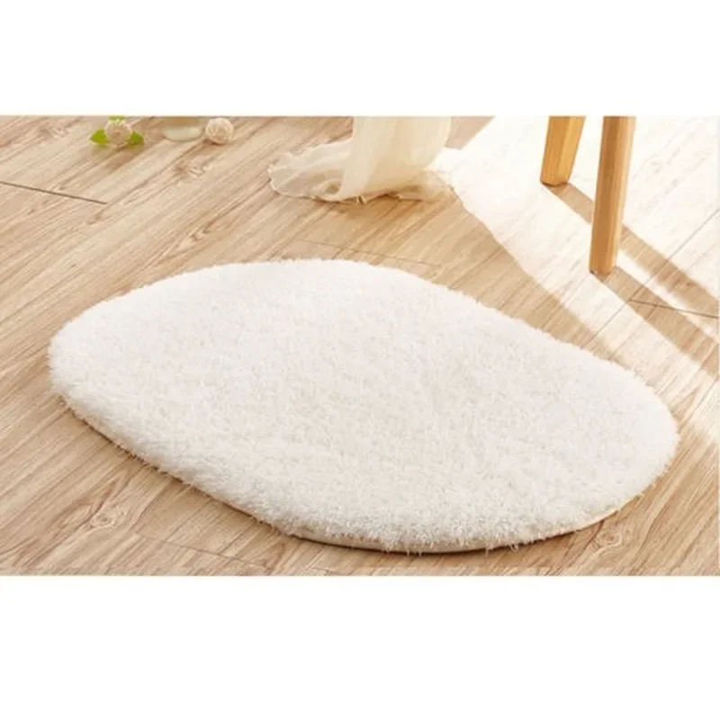 Non-slip Bathroom Mats Memory Foam Bath Rug Ellipse Mats Soft Water Absorption Bath Mats Toilet Floor Doorway Rug