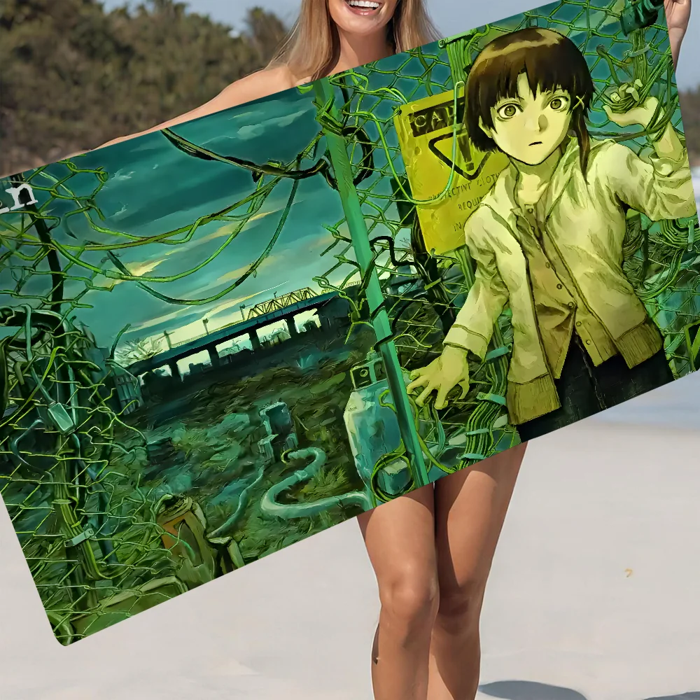 

Serial Experiments Lain Anime Anime Beach Swimming Towel Soft Absorbent Washcloth Children's Gifts For Kids Travel Camping Gym