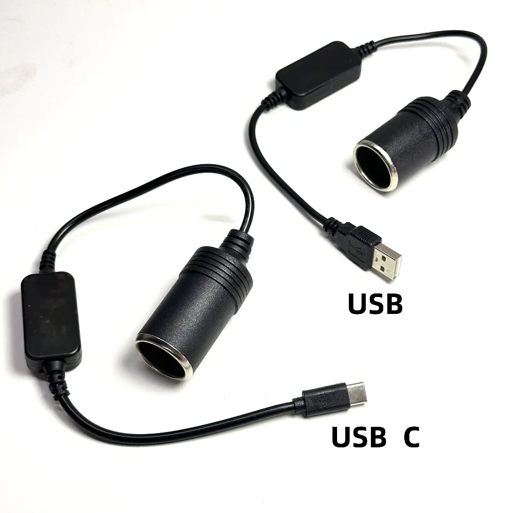

USB/USB C Cigarette Lighter Socket USB/Type C Male to Female Cigarette Lighter Adapter Converter Car Electronics Accessories