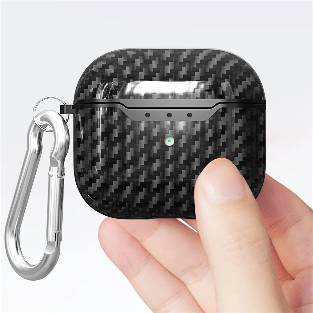 Business Carbon Fiber Pattern Earphone Cases For AirPods Pro 2 Air Pods4 3 2 1 Case Headphones Protective For Apple Airpods Pro