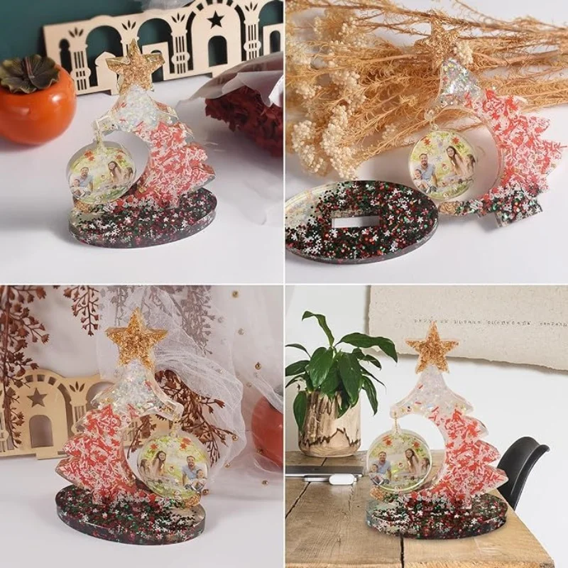 DIY Crystal Drop Glue Christmas Tree Frame Crystal Epoxy Resin Mold Silicone Mold