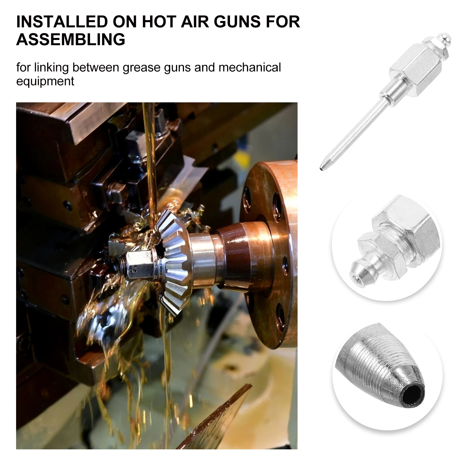 

Sturdy Carbon Steel Grease Needle Nozzle Precision Lubrication Tool Universal Replacement For Oil Dispensers Durable Metal