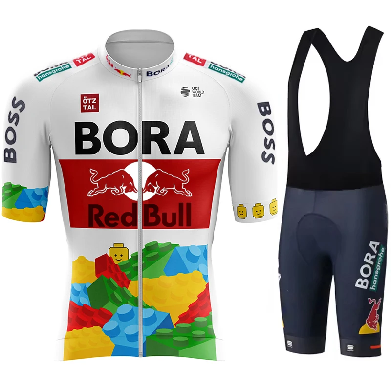 

Men's Cycling Outfit Mtb Clothing Bib Man Red Bull 2025 Cycle Jersey Short Sleeves Jerseys Mens Clothes Racing Bike Pants Shorts
