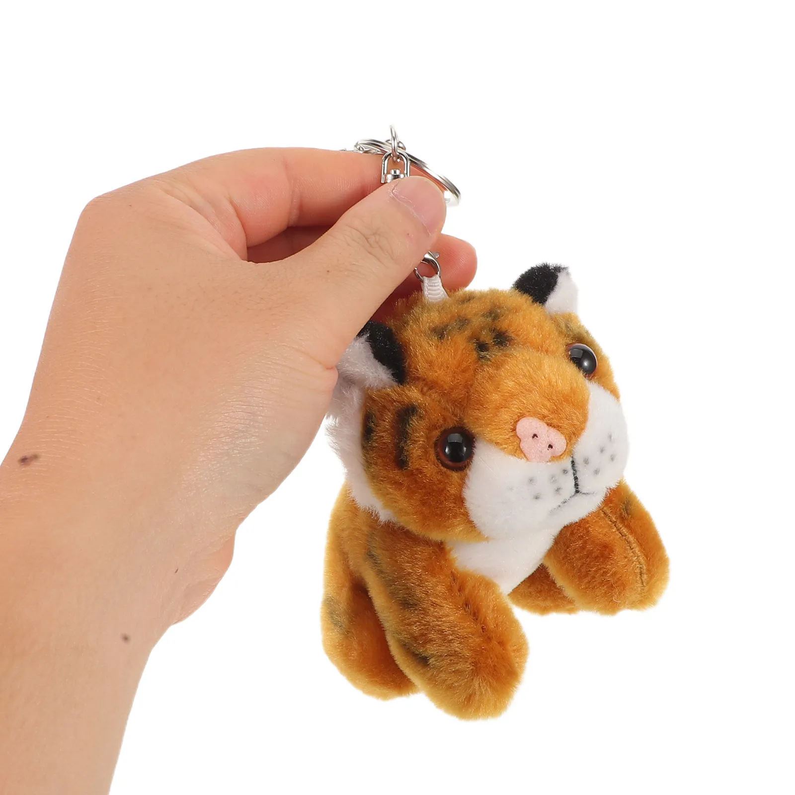 Mini Tiger Plush Keychain 2 Pack Soft Stuffed Animal Backpack Charm Cute Bag Pendant for Women Kids Gifts