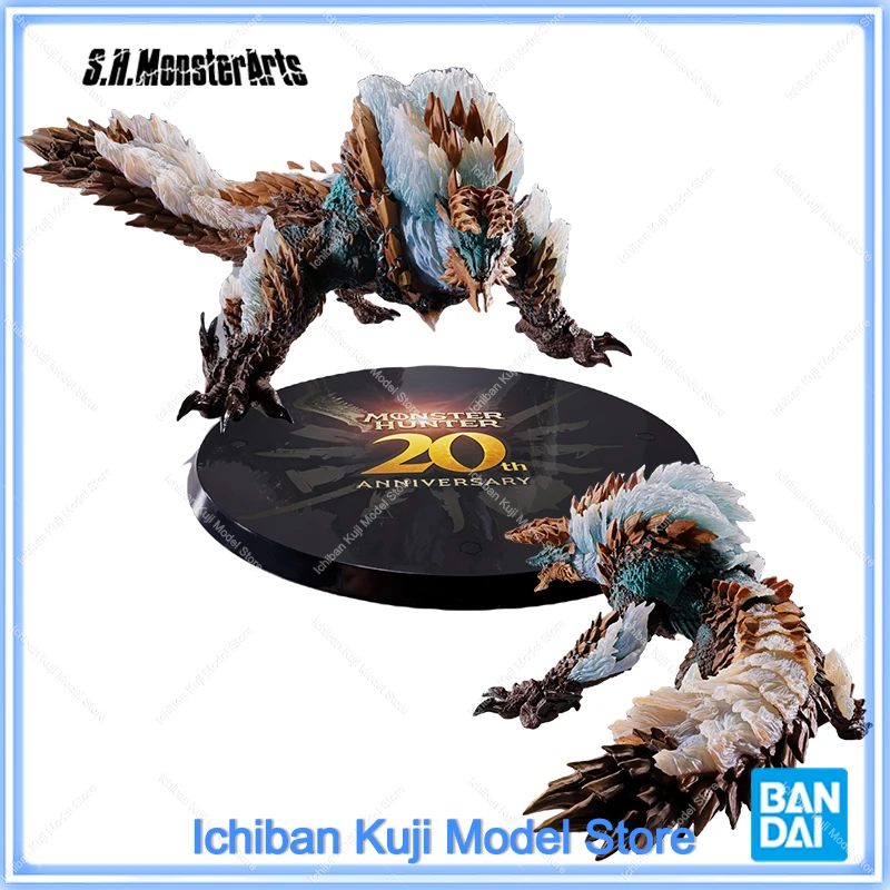 100% Original Bandai S.H.MonsterArts SHM Monster Hunter Zinogre 20th Anime Action Figure Toy Gift Model Collection