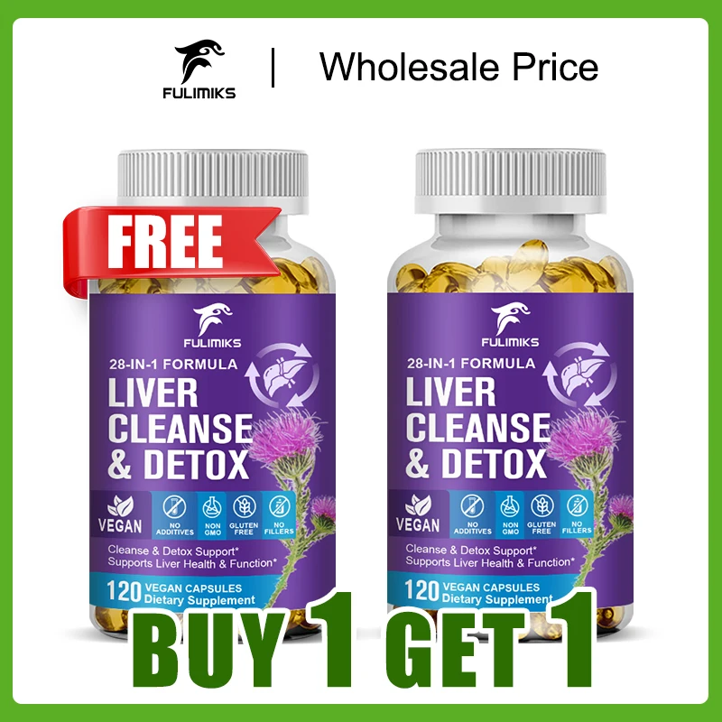 

Buy 1 Get 1 Free! Pure Liver Support Capsules, Milk Thistle & Dandelion Formula for Vitality, Digestion & Overall Wellness