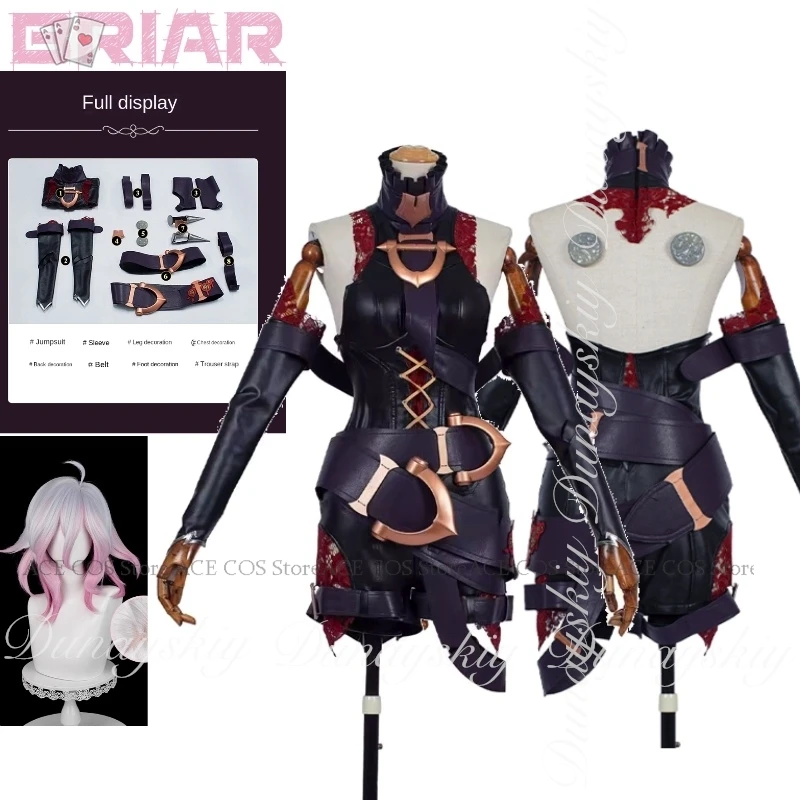 

LOL Moba Game Briar Cosplay With Powdered White Gradient Wig A Heroic As A Warrior Cosplay Costume Full Of Set