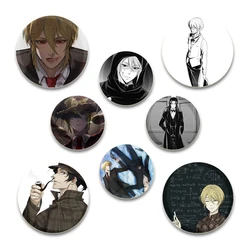 58mm Anime Yuukoku No Moriarty Round Pins Handmade Brooch for Clothes Backpack Decoration Cartoon Badge Jewelry Accessories Gift