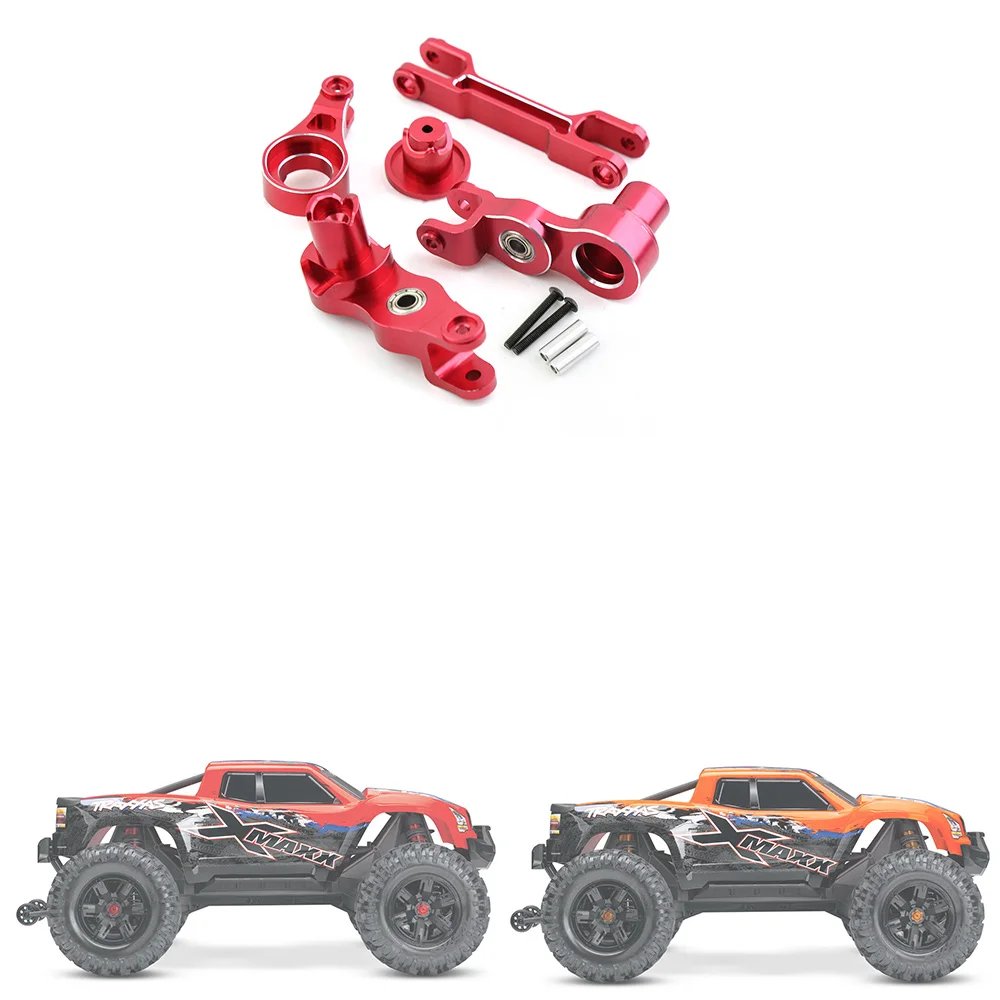 ชุดข้อเหวี่ยงพวงมาลัยอะลูมินัมอัลลอยสำหรับ1/5 Traxxas X-MAXX xmaxx 6S 8S RC รถบิ๊กฟุตอัพเกรดสีแดง