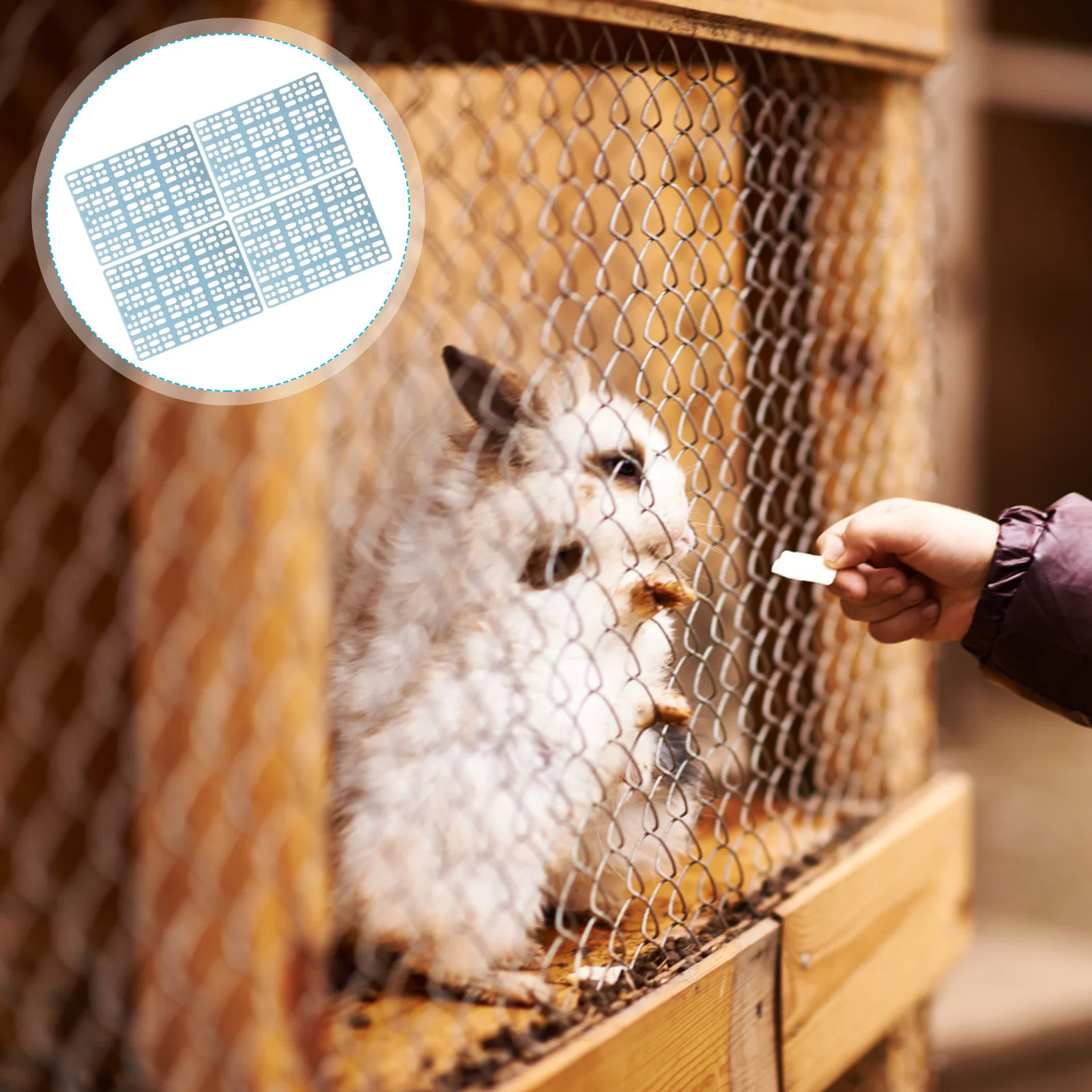 

4Pcs Pads Hollow Design Plastic Cage Mats Anti Slip Wear Resistant Bunny Foot Mat Rabbit Cage Mat Plastic Bunny Pads