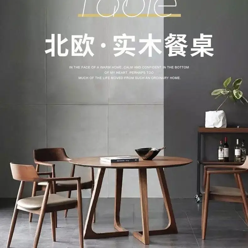 

Elegant Nordic Style Round Solid Wood Table, Small-Sized Luxury Dining & Coffee Table for Cozy Home Interiors