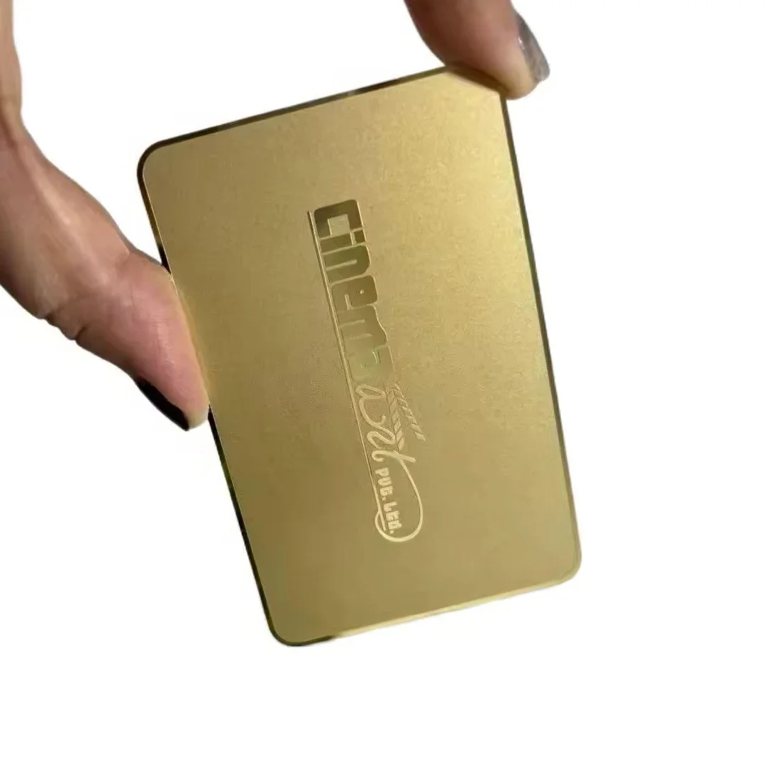 

Маленькая металлическая карточка Moq Gold из нержавеющей стали, пустое зеркало, металлическая визитная карточка для лазерного принтера