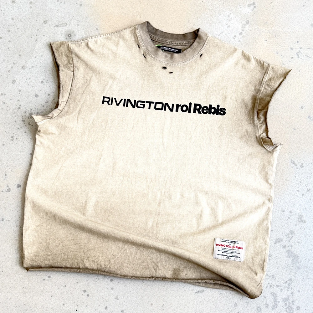 

Yao Fashion RRR123 Trend Brand Cotton Vest Tops Tee Streetwear Loose Oversize Cleanfit Vintage Washed Old Cotton Tank For Men