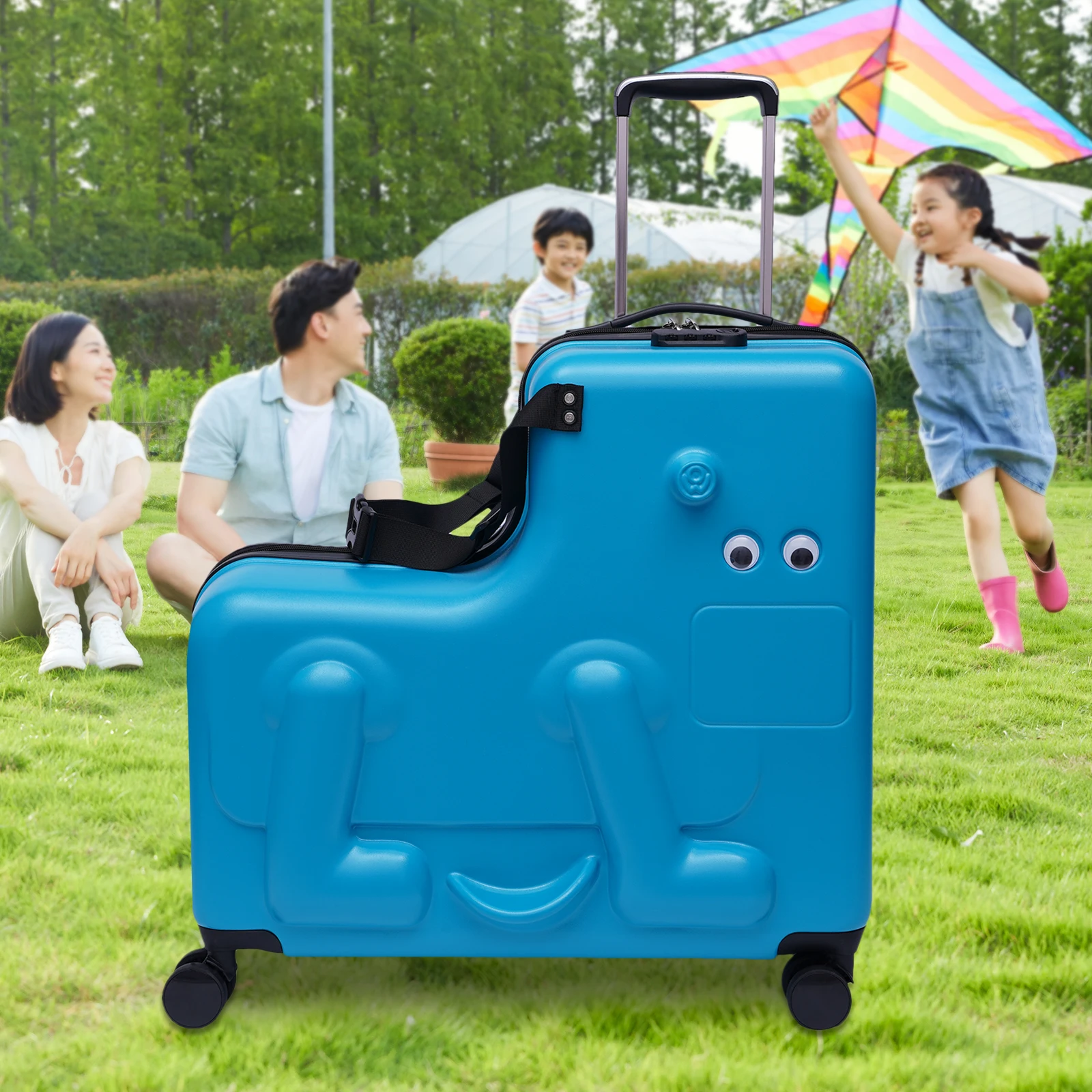 

24 Inch Children'S Ride On Luggage, Portable Universal Wheel Carry On Waterproof Unisex Boys Girls Suitcase for Travel Trip Gift