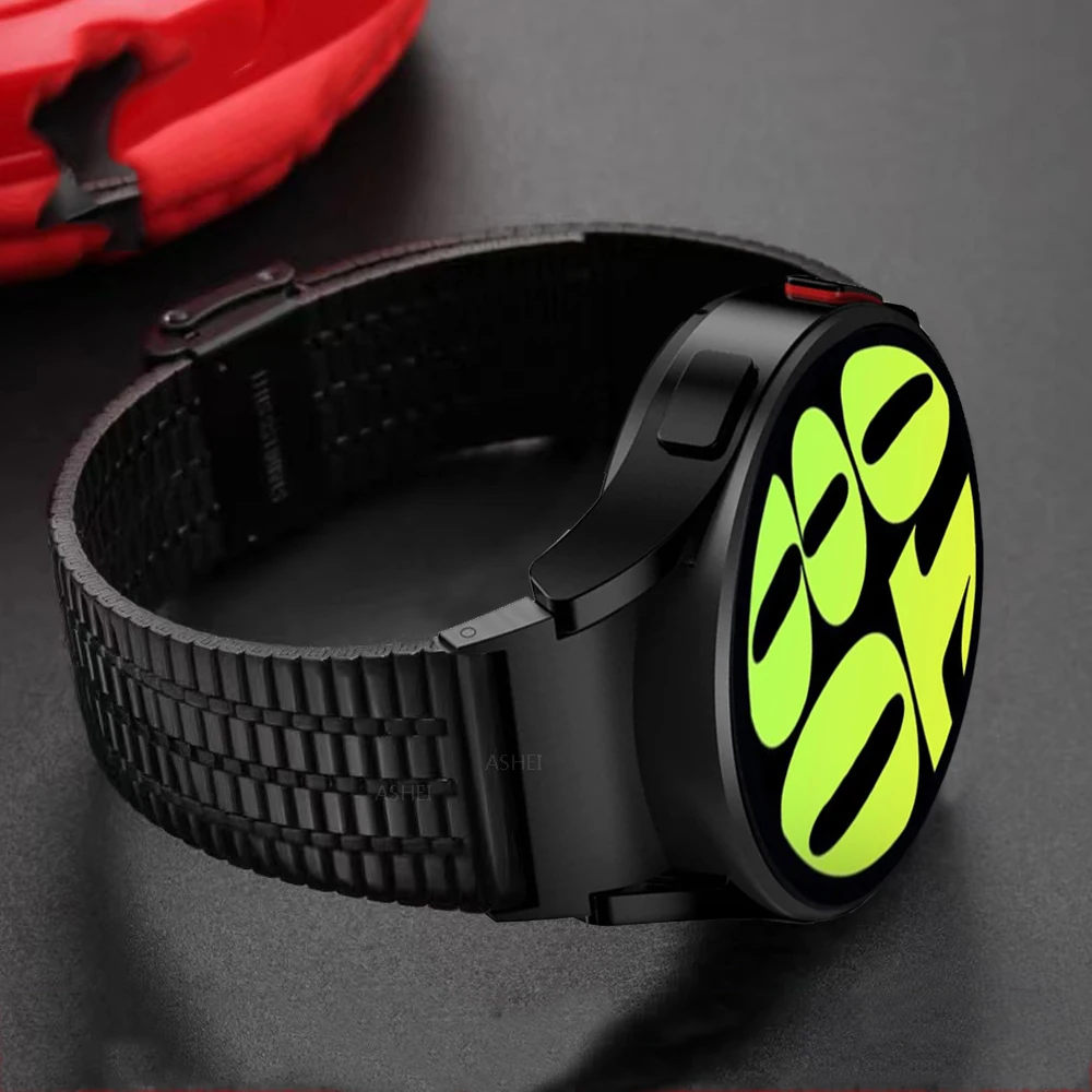No gaps for samsung galaxy watch 6 classic 47mm 43mm stainless steel strap watch 7 6 5 4 40mm 44mm 5 pro 45mm 4classic 46mm band