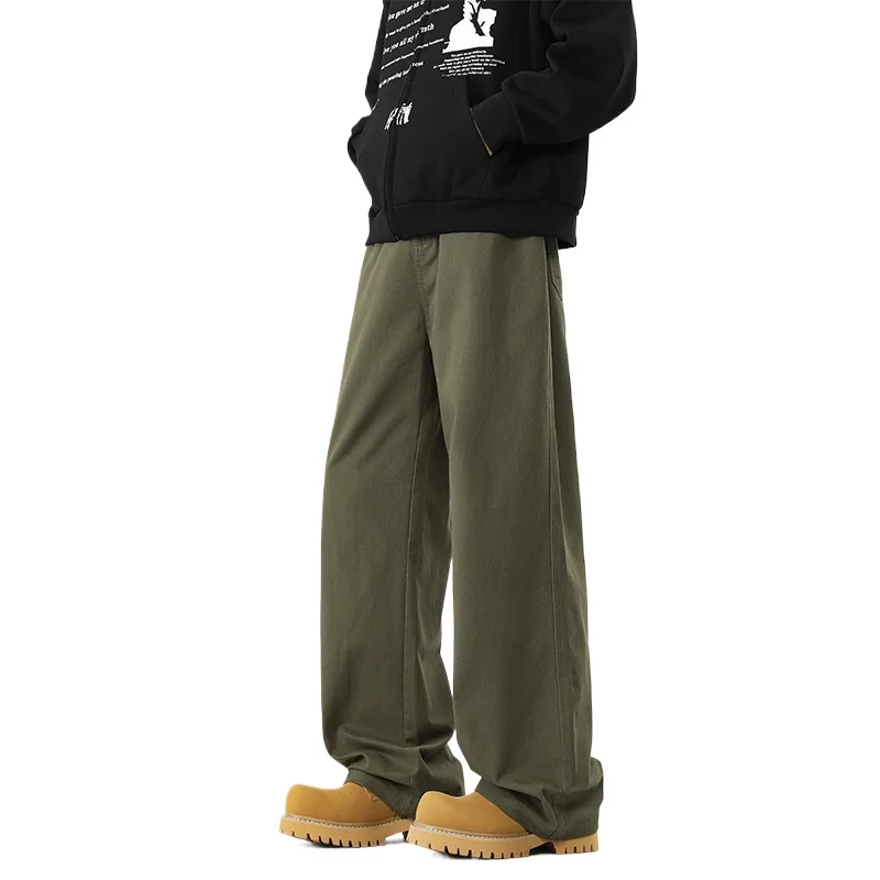 

Мужские модные брюки из 100% хлопка – всесезонные однотонные новые повседневные брюки свободного кроя в универсальном минималистичном стиле для ежедневной носки