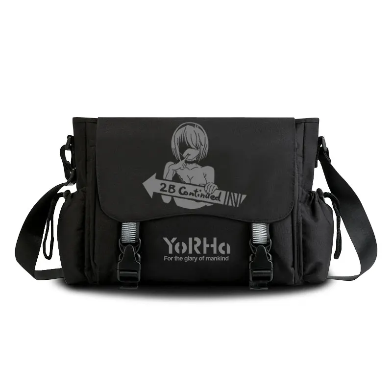 Imagem -03 - Yorha Cosplay Oxford Bolsa de Ombro Bolsa de Estudante Anime Messenger Bolsa Casual Zipper Laptop Bolsa No. tipo b Moda