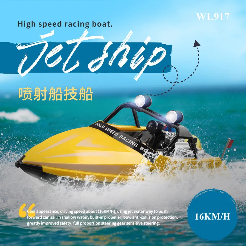 Wl917 Remote-Controlled Boat High Speed Boat Water Electric Waterproof Toy Children'S Plastic Jet Competitive Boat Boy Gift