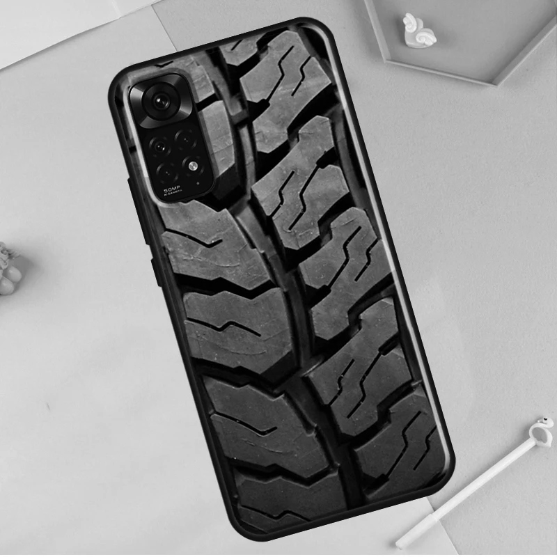 Tire Tread Wheel For Redmi Note 12 Pro Plus Cover For Redmi Note 10 8 9 11 Pro 12S 11S 10S 9S 9C 10C 12C Case