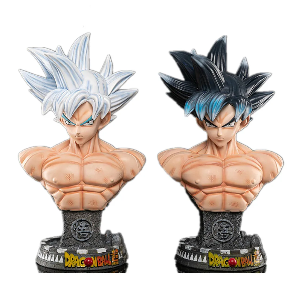 Figuras de Anime de Dragon Ball Goku, busto Morena de pelo plateado Gk, estatua de máxima intención, modelo de adorno, juguetes coleccionables, 45cm