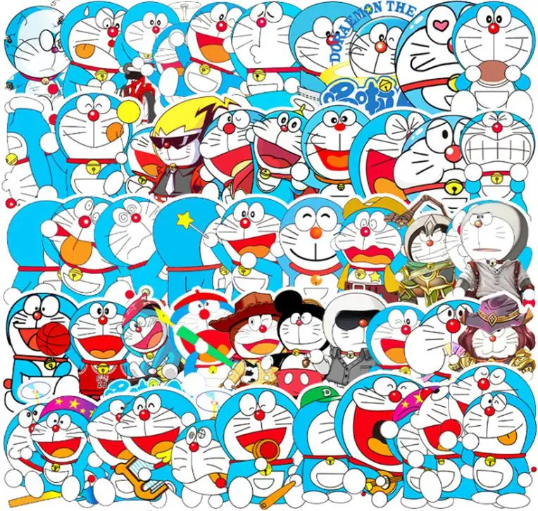 

10/30/52pcs Bandai Anime Doraemon Graffiti Stickers Waterproof Travel Suitcase Phone Laptop Diy Kids Toys Decal Decor Stickers
