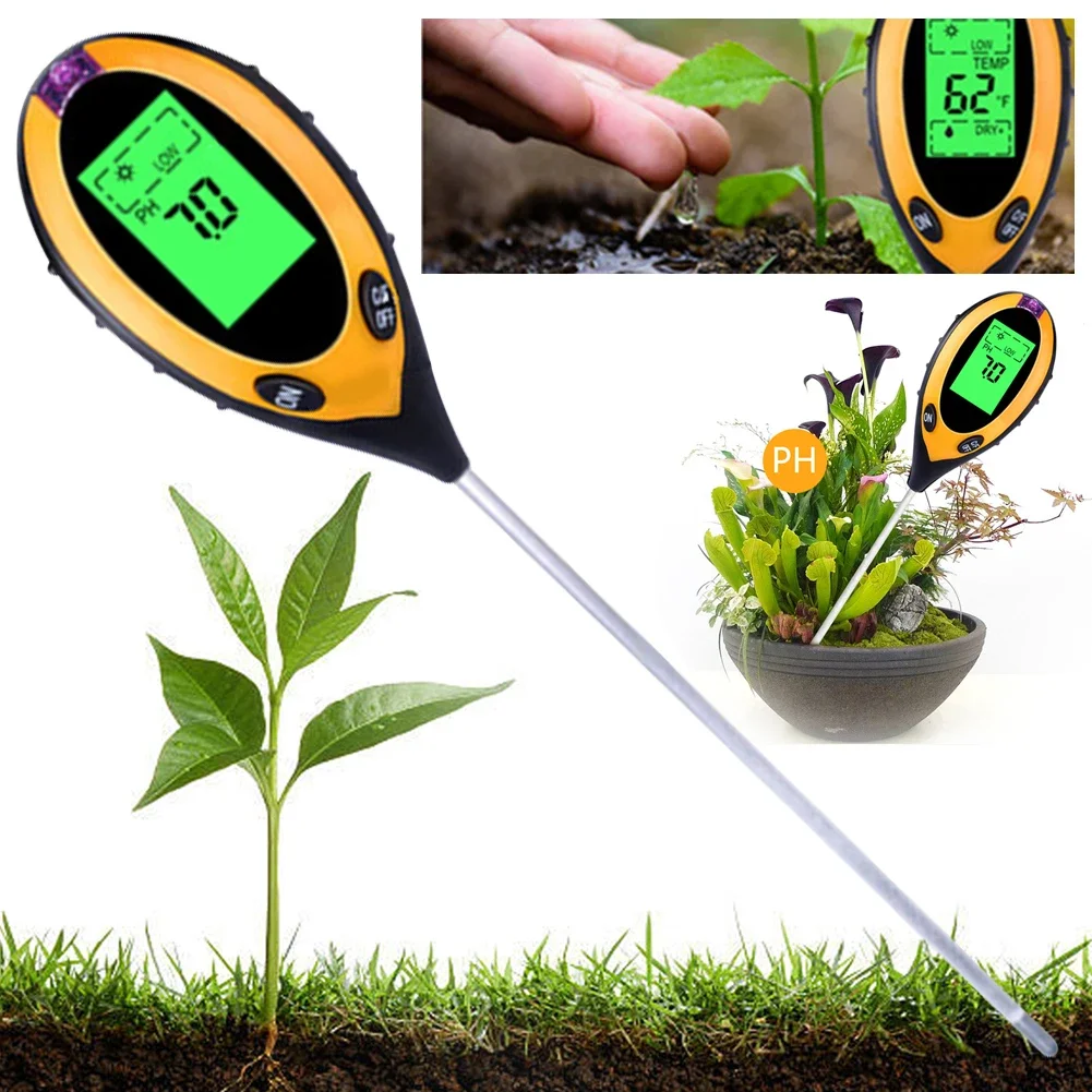 

Цифровой тестер почвы 4-в-1: многофункциональный анализатор почвы, измеритель интенсивности солнечного света и pH, детектор почвы, садовый инструмент