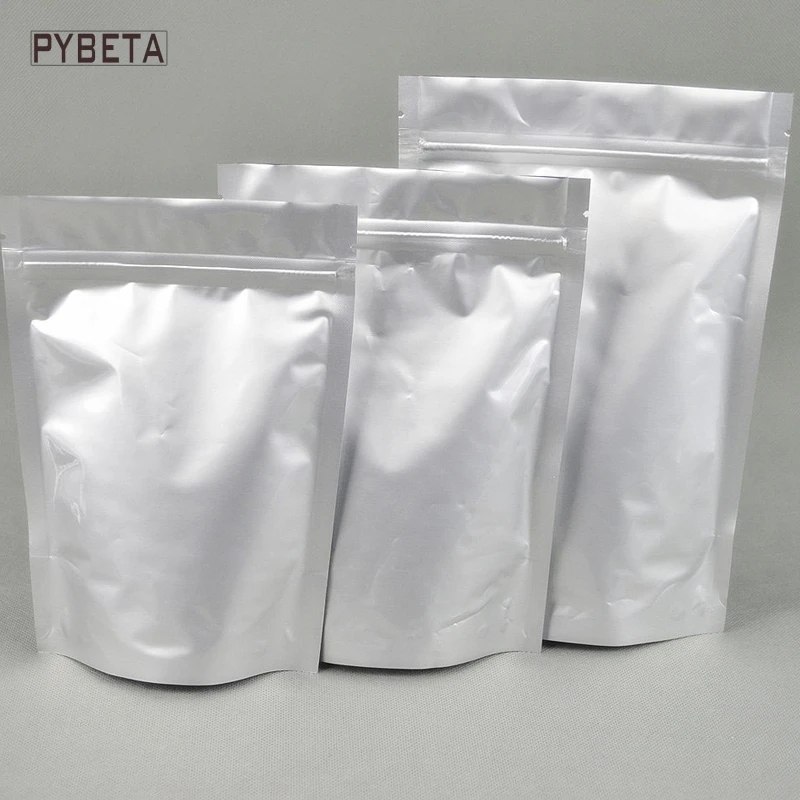 100pcs/lot- 7 sizes available Stand Up Aluminum Foil Bag Zipper Seal Packaging Bags Food Sample Tea Candy Party Gift Bags