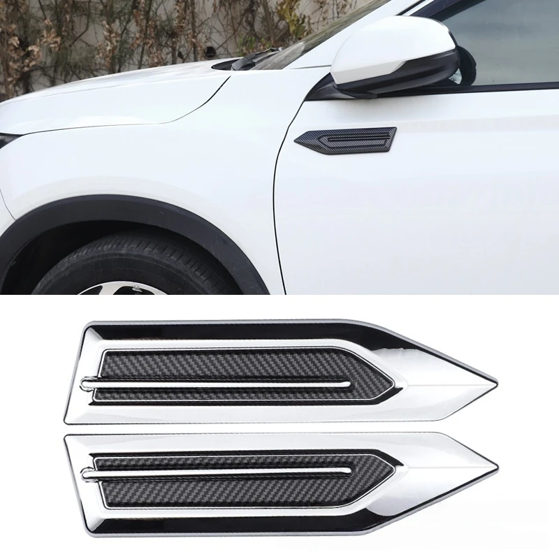 

1pair ABS Car Side Air Outlet Air Flow Mudguard Air Inlet Sticker Shark Gill AirOutlet Simulation Exterior Decoration