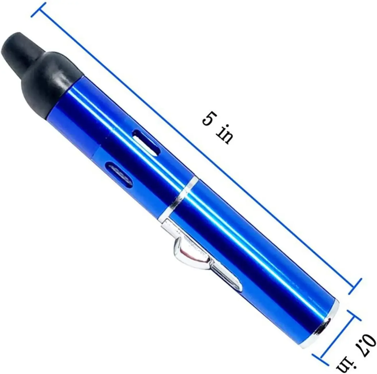 Metal Portable Long Pen Shaped Lighter, Inflatable Windproof Blue Flame  Ignition, Outdoor Camping, Kitchen Cooking, Versatile