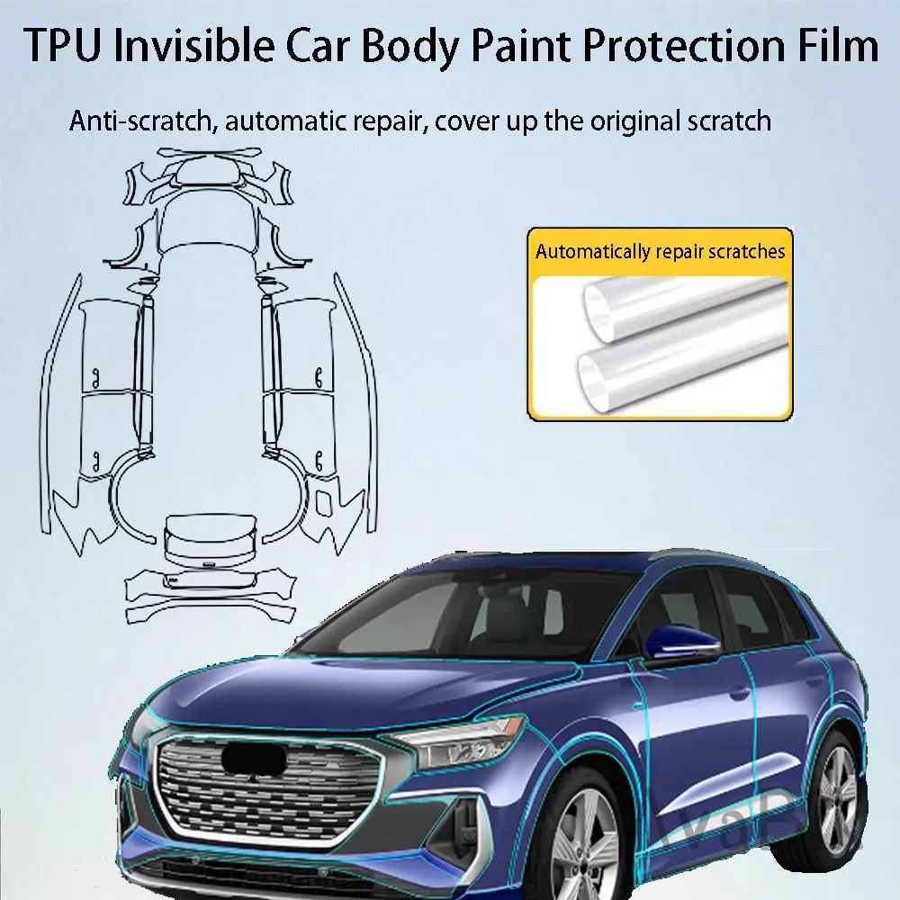 

for Audi Q4 E-TRON 2021-2024 Car Body Kit Film Pre cut Paint Protection Film Clear Bra Decal Kit TPU Invisible Transparent PPF