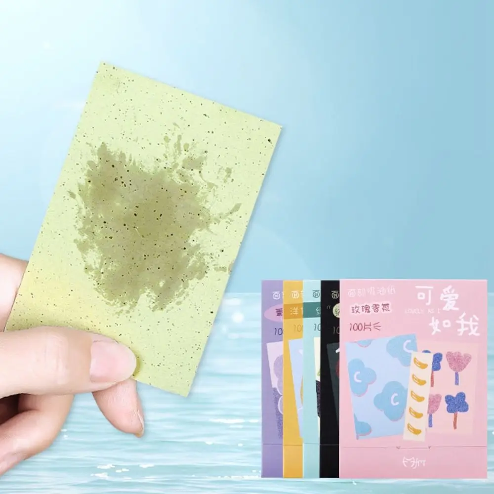 100Pcs Oil Removal Face Oil Blotting Paper Anti-grease Skin Care Facial Oil Absorbing Paper Lavender Oil Control