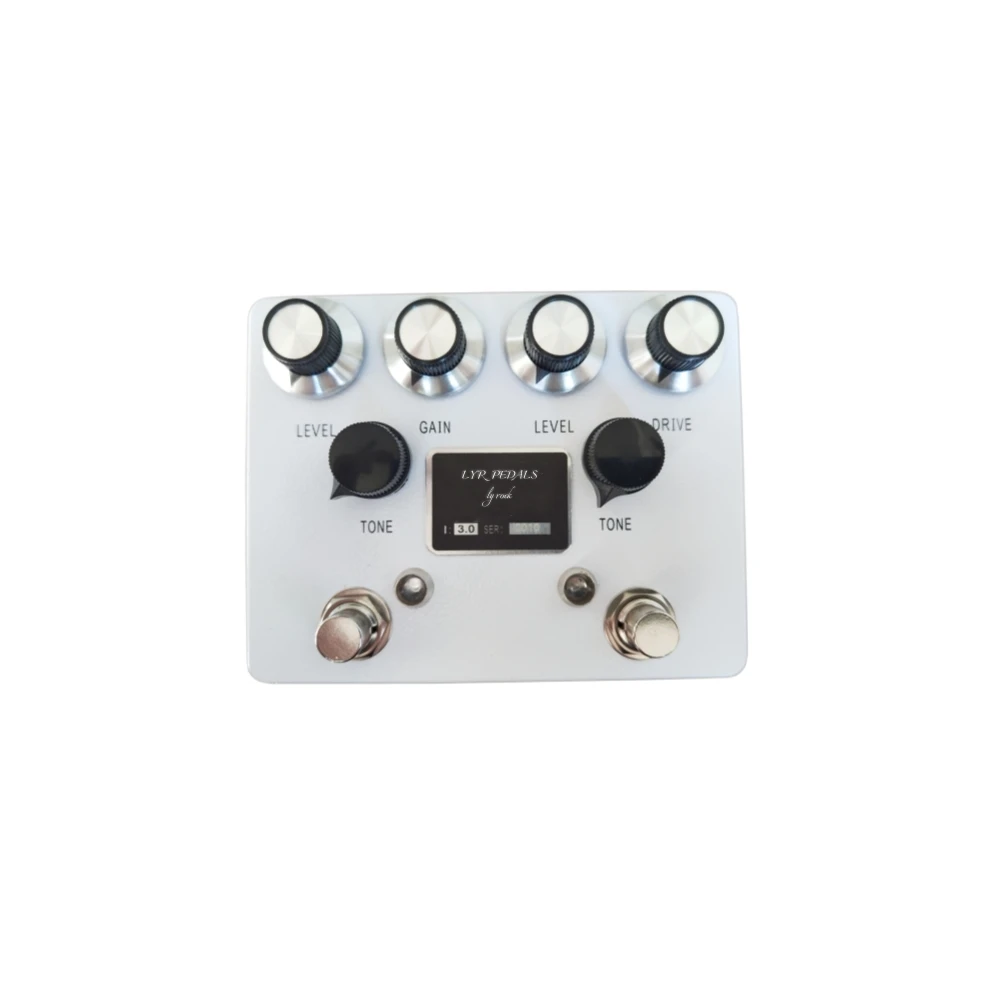 Pedales LYR Ly Rock BR0WNE Protein Advanced blanco y negro, un solo bloque, guitarra eléctrica, sobrecarga, distorsión, Pedal efector