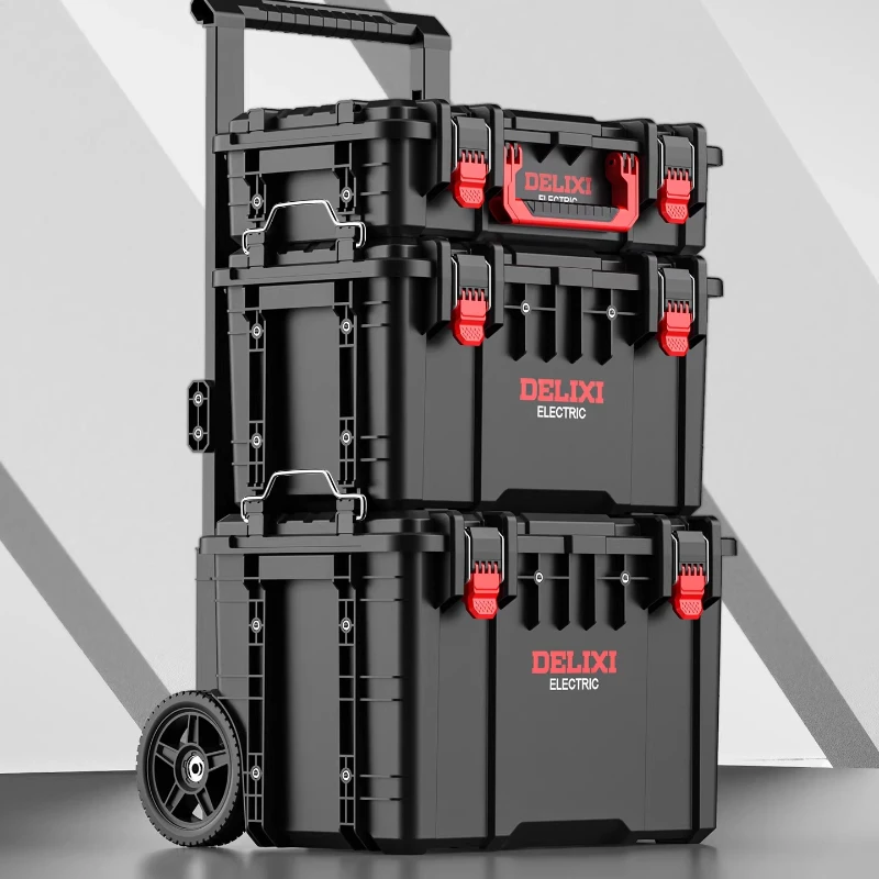 

Modular Stackable Tool Case Heavy Duty Portable Lockable Metal Toolbox Rolling Tool Chest Storage Organizer Garage Workshop