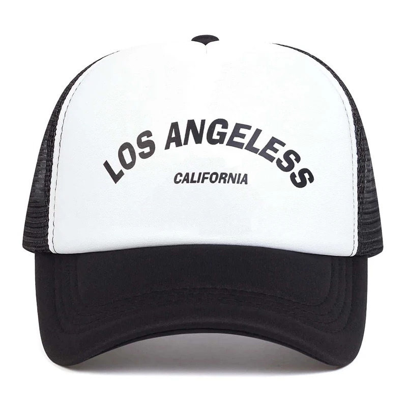 Męskie damskie czapki z daszkiem LOS ANGELES modne letnie oddychające czapki z siatki czapki z prostym daszkiem Unisex czapki Trucker czapki Hip Hop