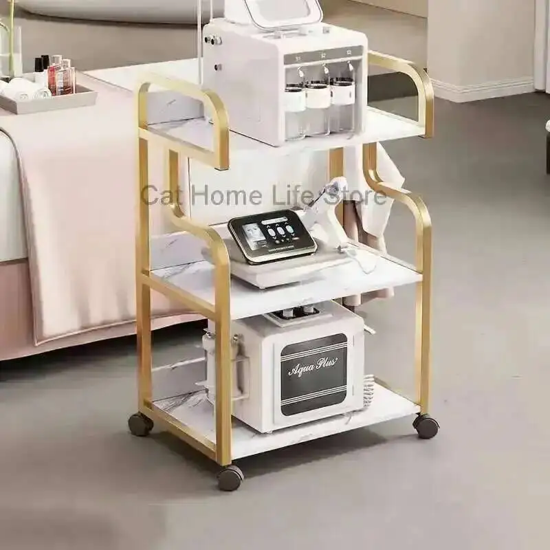 Tools Trolley for Tool Work Stroller the Beauty Salon Black Cart Wheels Hair Stations Furniture Roulette Storage Aesthetic Nail