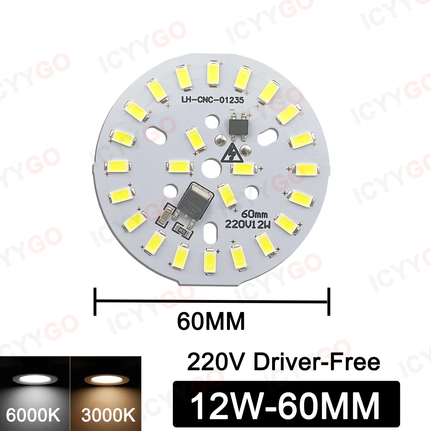 Ampoule LED 5W 7W 12W 15W18W 24W SMD 5730, Module rond, Source de lumière 220V, sans pilote, puce de spot lumineux