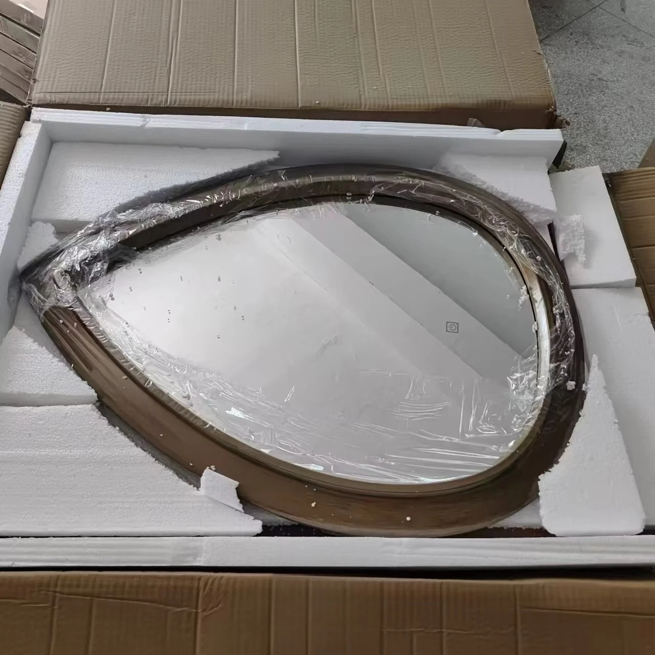 70X50 Contemporary Mirror Wooden Frame Wall Hanging Irregular Asymmetric Handmade Decoration