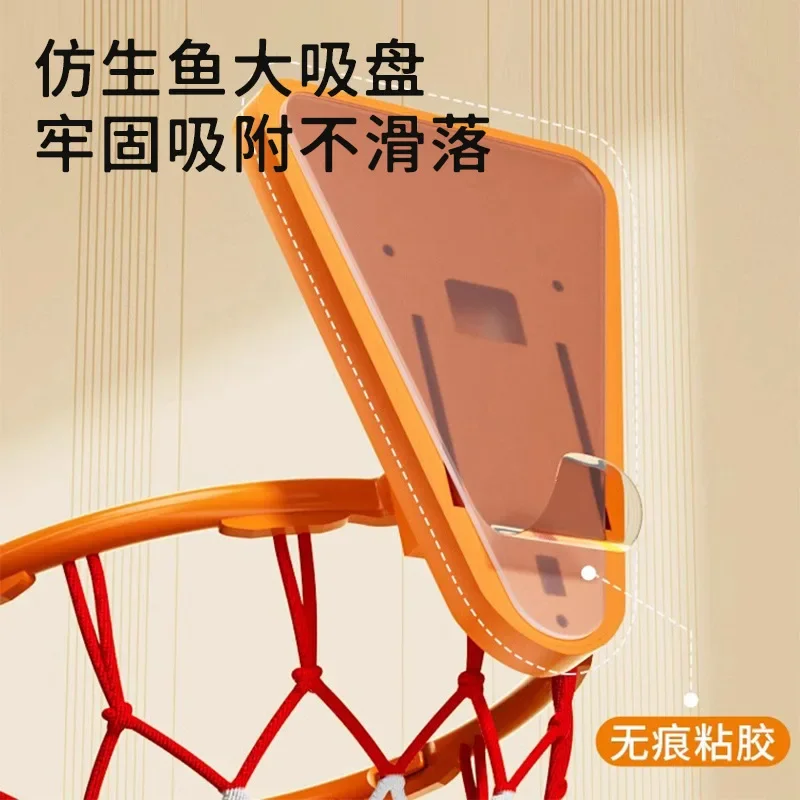 ไม่มีการเจาะกรอบบาสเกตบอลในร่มเด็กกรอบยิงในครัวเรือน Silent Ball ติดผนังพับ Hoop ตะกร้าขนาดเล็ก