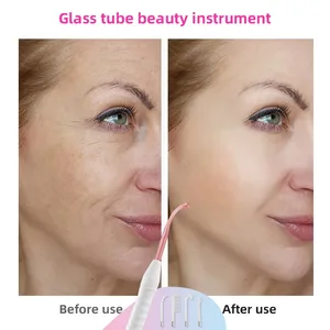 Máquina De Tubo De Vidro De Eletrodo, Ponto De Varinha De Acne, Spa Facial, Cuidados Com A Pele Do Rosto, 4in 1 Eletroterapia 8 principais vendas maquina face - №8