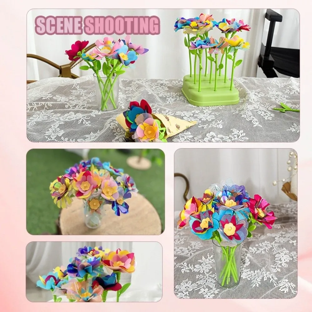 

Funny Handmade Flower Making Craft Kit Simulated Bouquet Colorful Flower Bouquets Toys Fabric DIY Toys Activity Set Girls