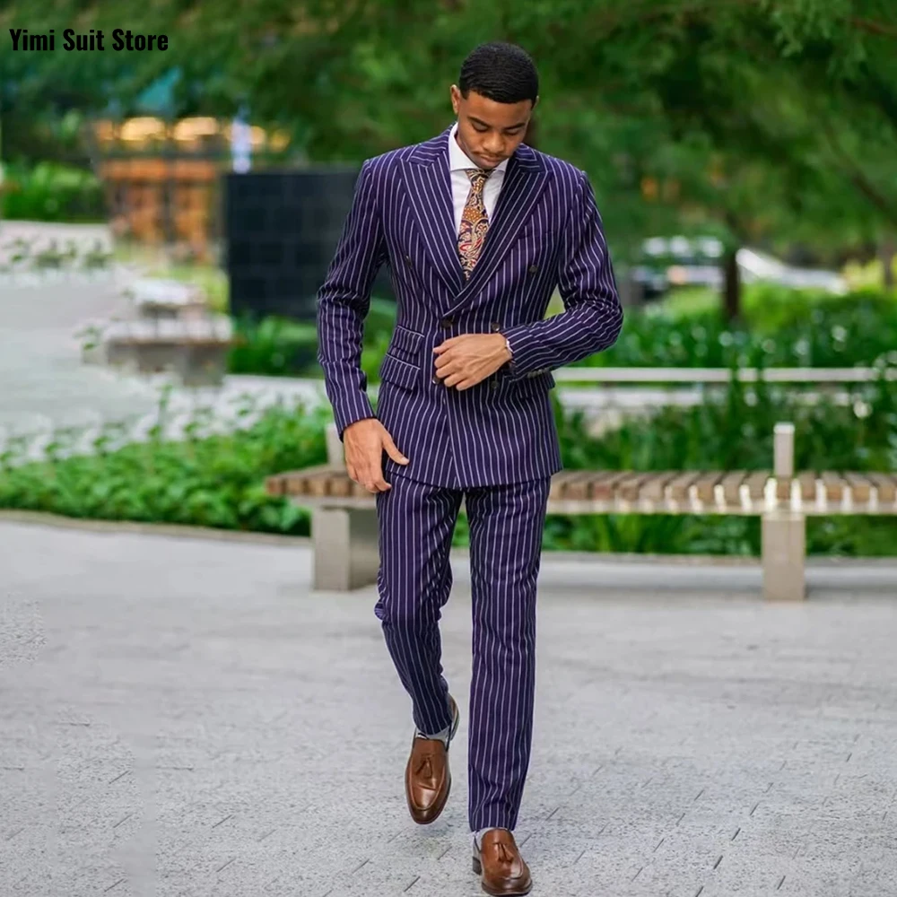 

Classic Plaid Men's Plaid Suit 2Pcs Set Office Groom High Quality Wedding Business Suit for Men Sets Tuxedo Jacket+Pants