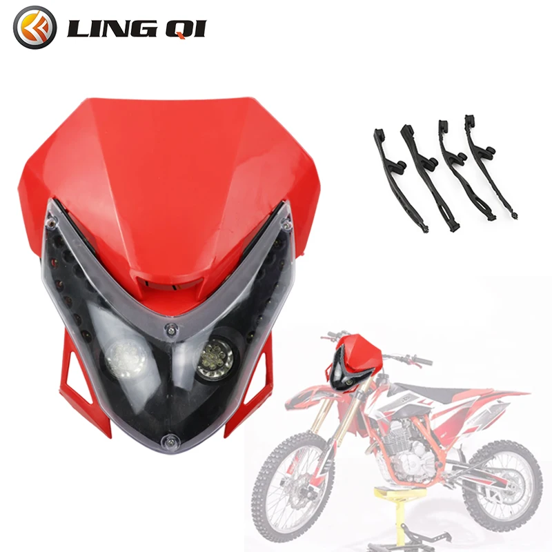 

LING QI Universal 12V 35W Motorcycle Headlight LED Vision Front Headlamp Fairing For Almost Motorcycle Dirt Pit Bike