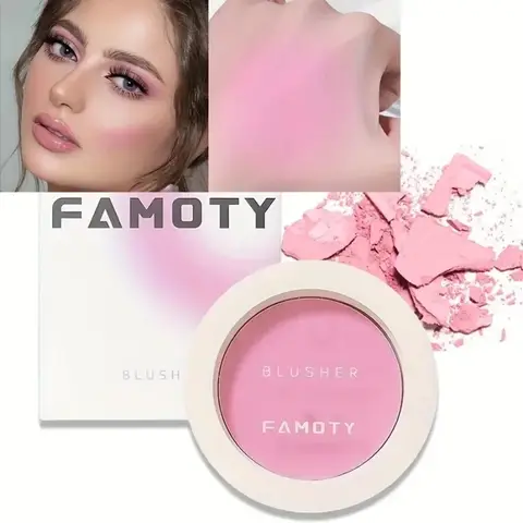 2024 Monochrome Face Blush Palette Longlasting Waterproof Pressed Powder Matte Blush for Contouring Cheeks Travel Cosmetics