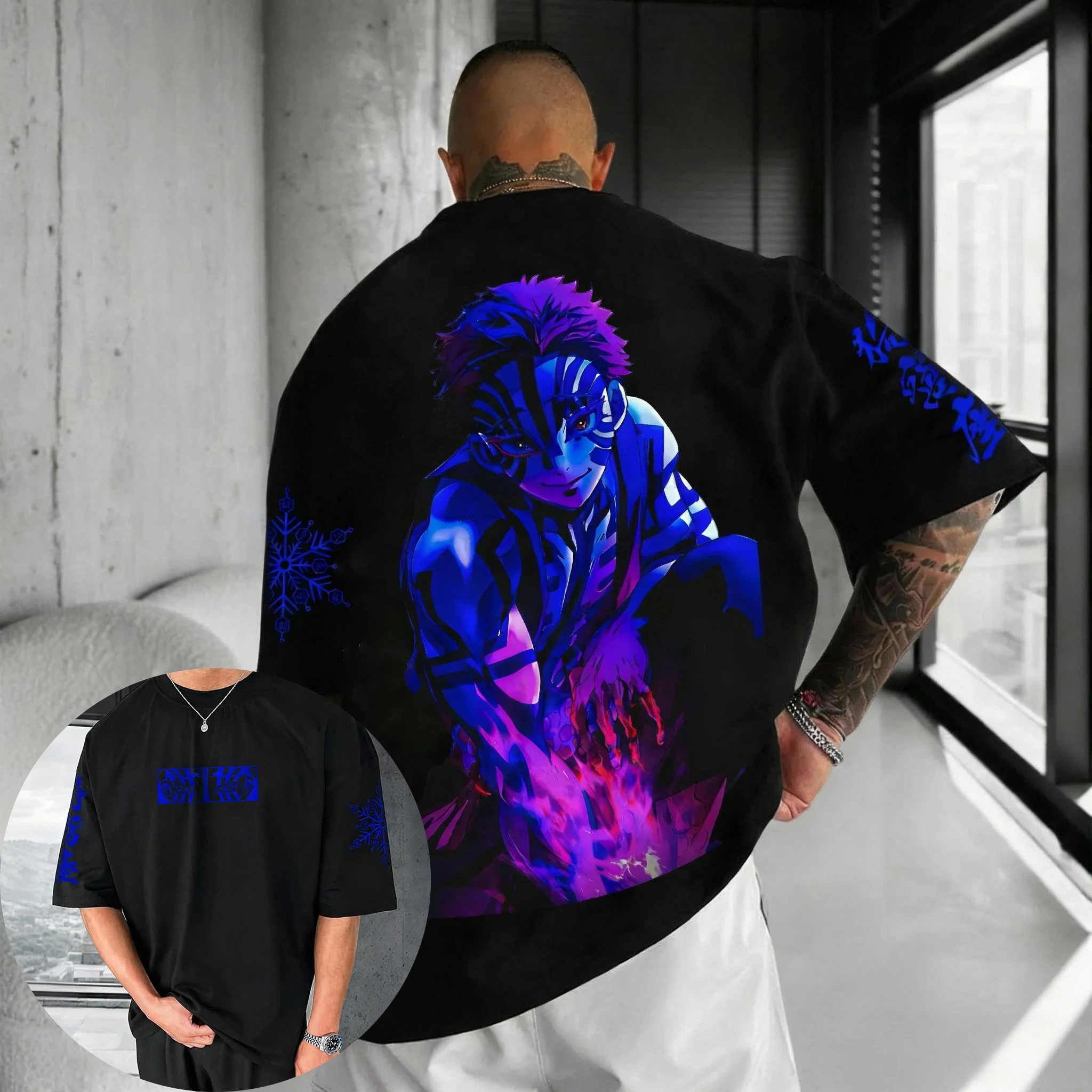 

Футболка с принтом аниме «Убийца демонов», 2026, мужская и женская летняя новая уличная футболка в стиле хип-хоп, универсальный повседневный свободный топ для родителей и детей