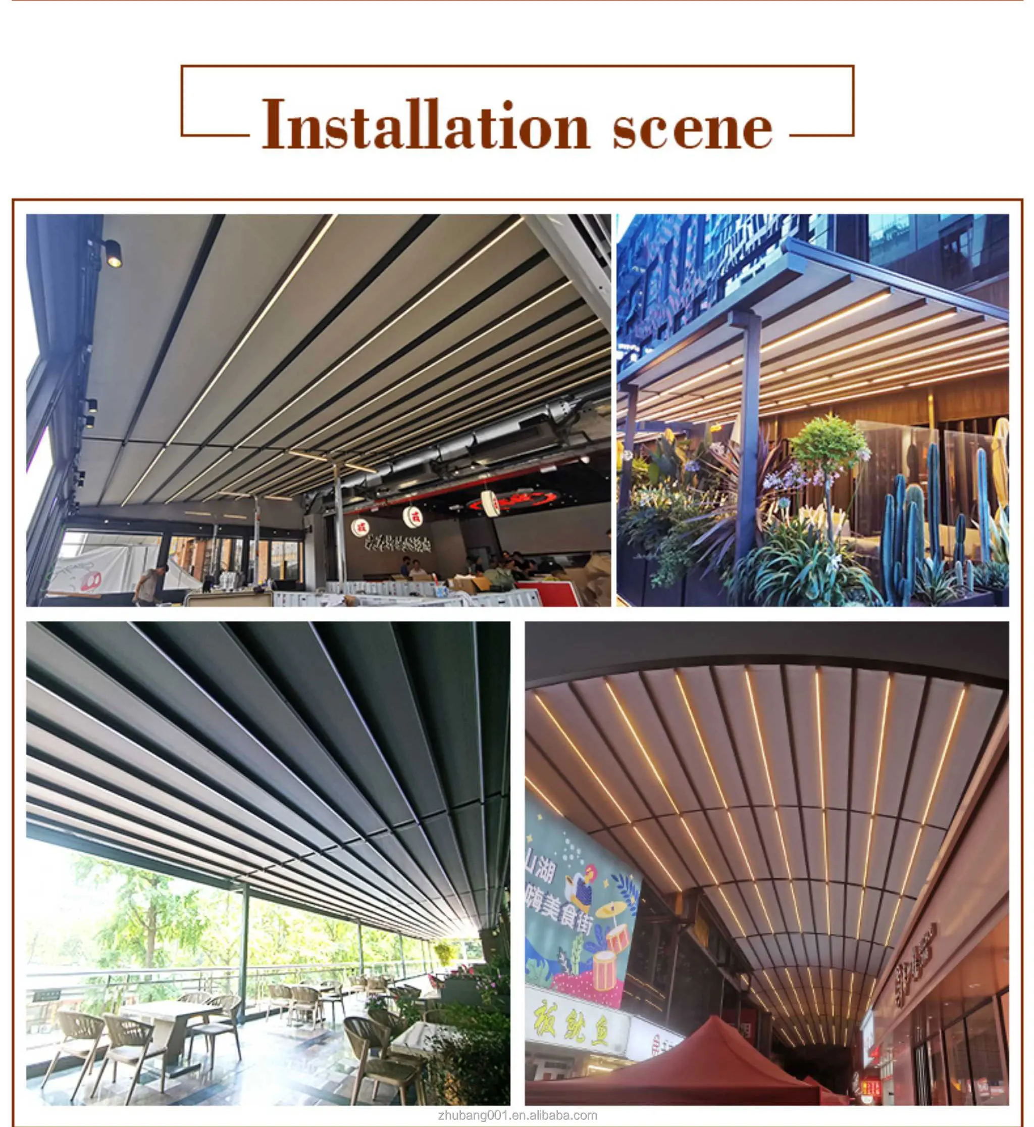 Smart Lxury Outdoor Gazebo Patio Awning Retractable Roof Folding System Awnings with Remote Control Opening Covers Outdoor