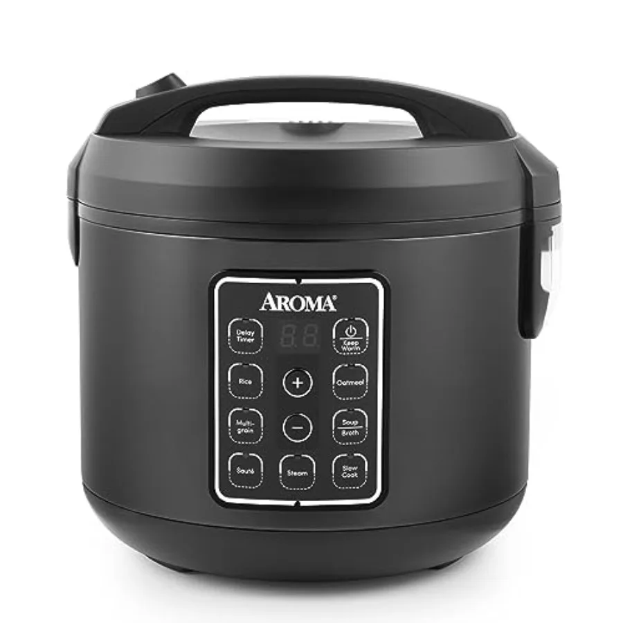 

Digital Rice Cooker Multicooker 6-Cup Uncooked 12-Cup Cooked Steamer Slow Cooker Oatmeal Grain Cooker Auto Keep Warm 3 Qt Black