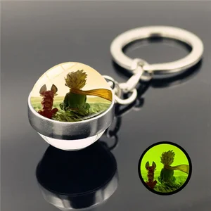 Neue leuchtende kleine Prince Metal Keyers Zeit Steinglas Anhänger kreativer Geschenk Keychain Fashion Charme Schlüsselbundzubehör 8 Hauptverkaufsfeier kleiner Principe - №4