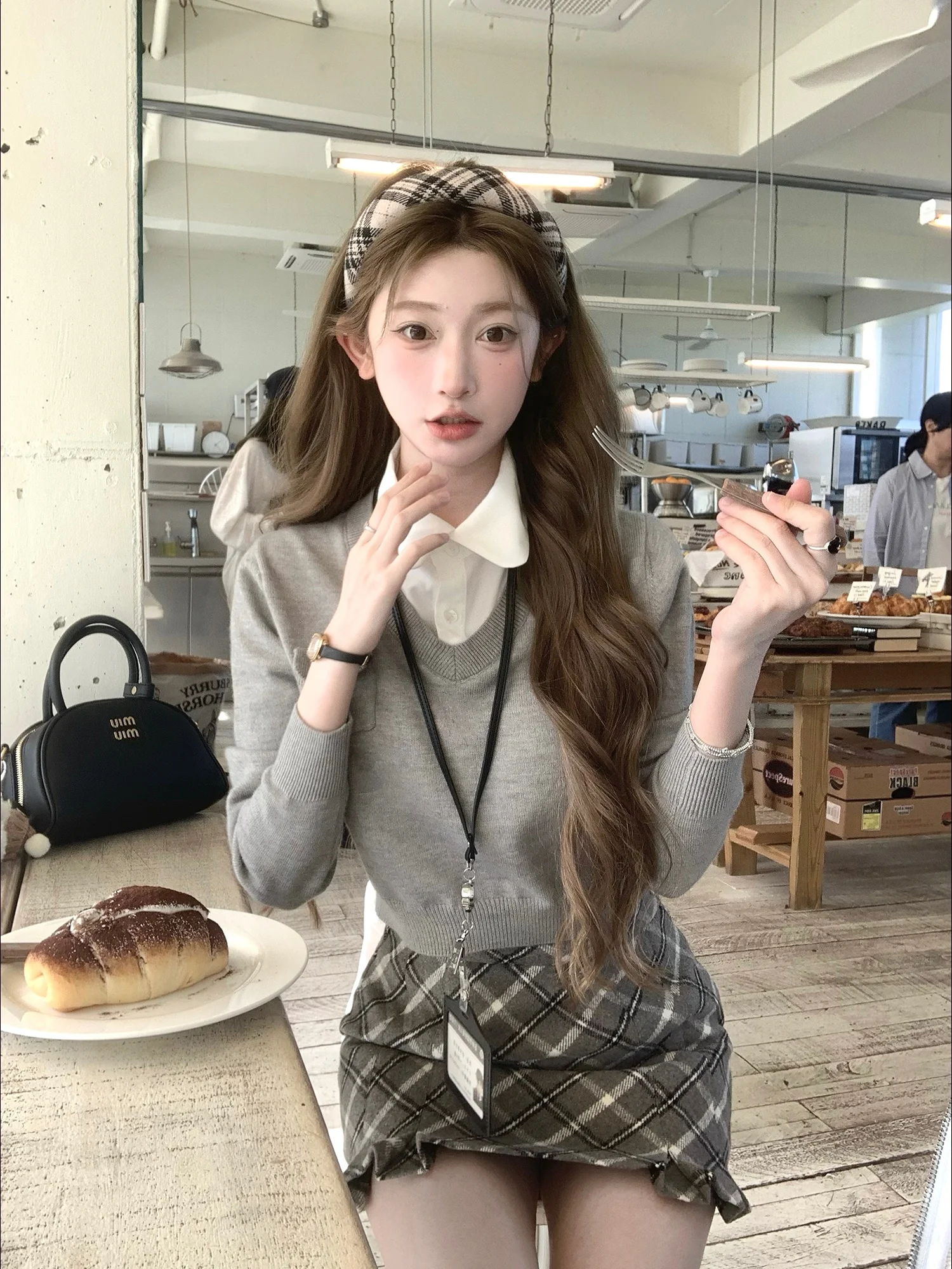 

Вязаная юбка Chil Sung Long Sve в клетку, мягкая, уютная, в стиле преппи, короткая, женская, осенняя, модная, повседневная одежда