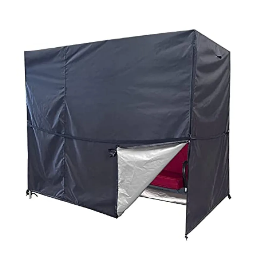

Patio Black Hammock Swing Cover, Triple Seater Garden Swing, Waterproof, UV Resistant 81x49x67 in
