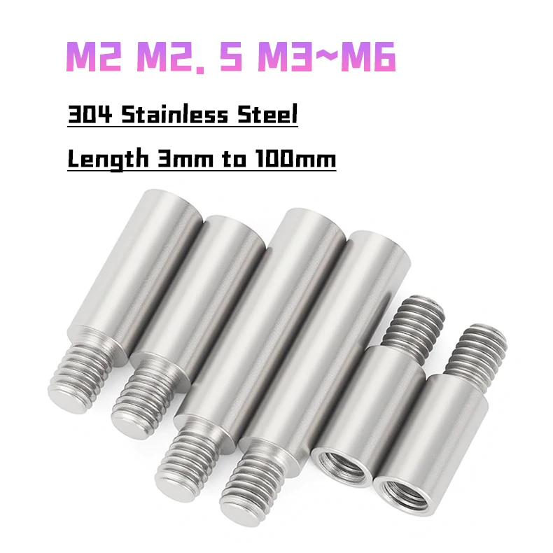 M2 M2.5 M3 M4 M5 M6 304 Stainless Steel Threaded Pillar Male-female Round Spacing Screw PCB Standoff Spacer Single Head Column
